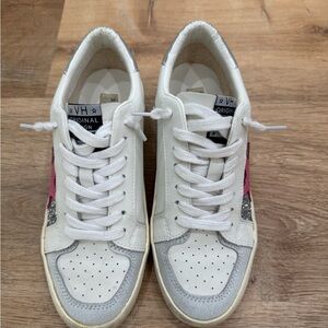 Women's White and Pink Vintage Havana Sneakers